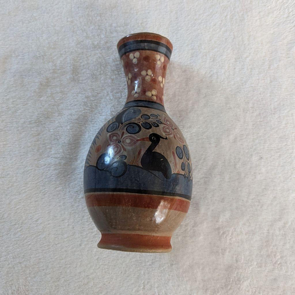 Vintage Tonala Hand Painted Mexican Folk art Pottery Vase - Picture 14 of 15